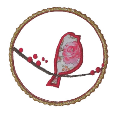 motif de broderie machine cadre oiseau Jacadi