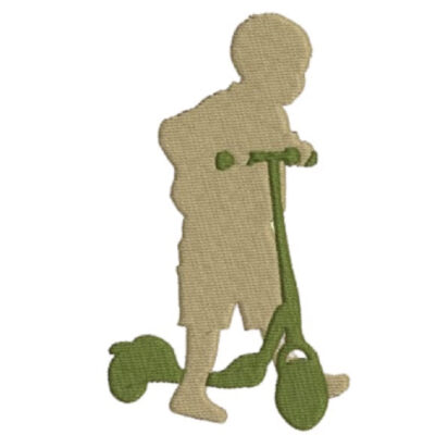 motif garçon sur trottinette