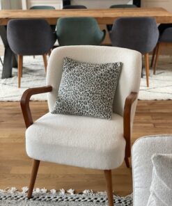 coussin carré jacquard léopard vert Maison de Camaret