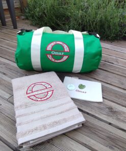 box naissance personnalisée sac polochon serviette de toilette trousse brodées prénom Maison de Camaret